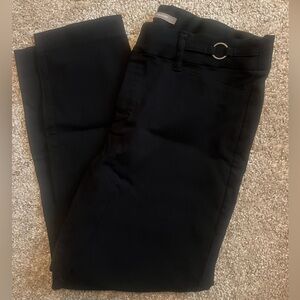 Black Dress Pants with Belt Detail